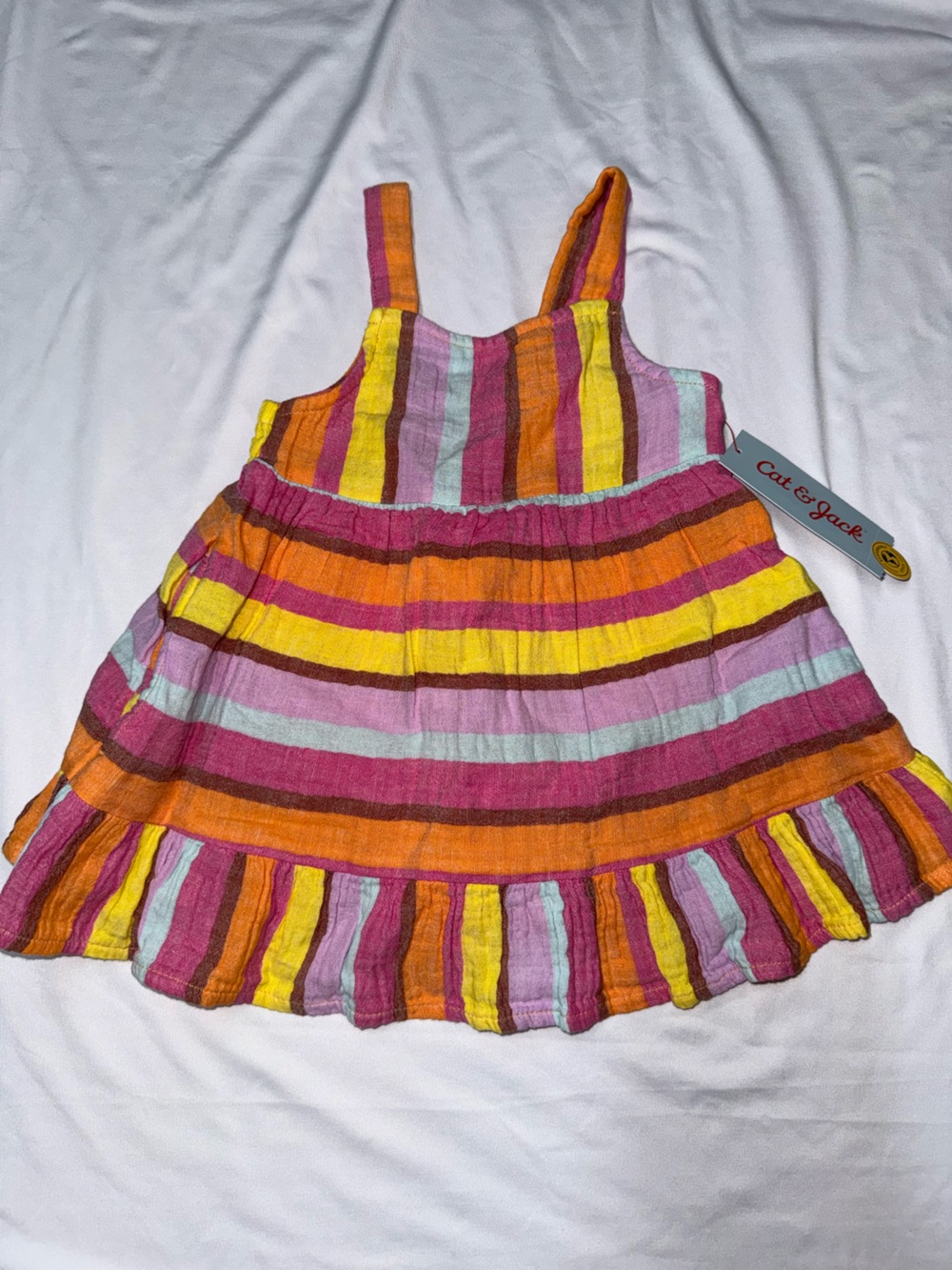 Colorful Striped Ruffle Sundress Tank - Picture 2 of 6